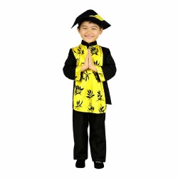 DEGUISEMENT PETIT CHINOIS JAUNE ET NOIR TAILLE 4 -6 ANS