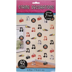 DECORATIONS SUR FILS THEME ROCK N' ROLL ANNEES 50