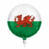 BALLON METALLIQUE ROND DRAPEAU DU PAYS DE GALLES 46 CM 