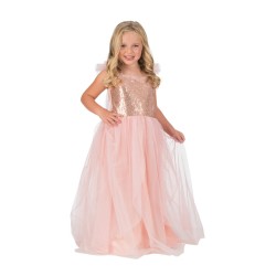 DEGUISEMENT ENFANT PRINCESSE ROSE GOLD JUPE TULLE BUSTIER SEQUINS 140 CM