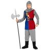 DEGUISEMENT ENFANT CHEVALIER MEDIEVAL ROUGE BLEU ET GRIS TAILLE 128 CM 