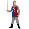 DEGUISEMENT ENFANT CHEVALIER MEDIEVAL ROUGE BLEU ET GRIS TAILLE 140 CM 