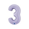 BALLON METALLIQUE CHIFFRE 3 102 CM LILAS