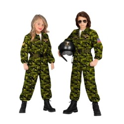 DEGUISEMENT COMBINAISON DE CAMOUFLAGE PILOTE DE CHASSE ENFANT TAILLE 140