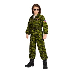 DEGUISEMENT COMBINAISON DE CAMOUFLAGE PILOTE DE CHASSE ENFANT TAILLE 128
