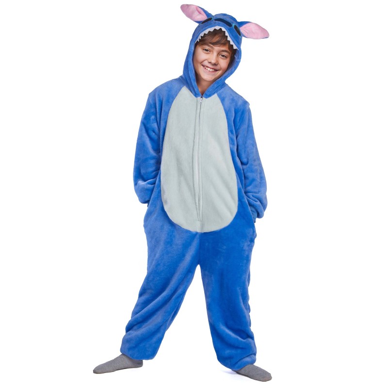 DEGUISEMENT CREATURE EXTRATERRESTRE BLEUE STITCH KIGURUMI TAILLE 7-9 ANS