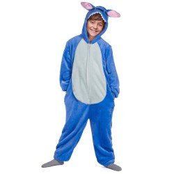DEGUISEMENT CREATURE EXTRATERRESTRE BLEUE STITCH KIGURUMI TAILLE 10-12 ANS