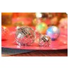 BOITE DE 18 BOULES A FACETTES ARGENT 10PCS DIA 3CM / 8PCS DIA 5CM