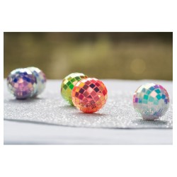 BOITE 10 BOULES A FACETTES COLORIS IRISE ASSORTIS DIA 4CM