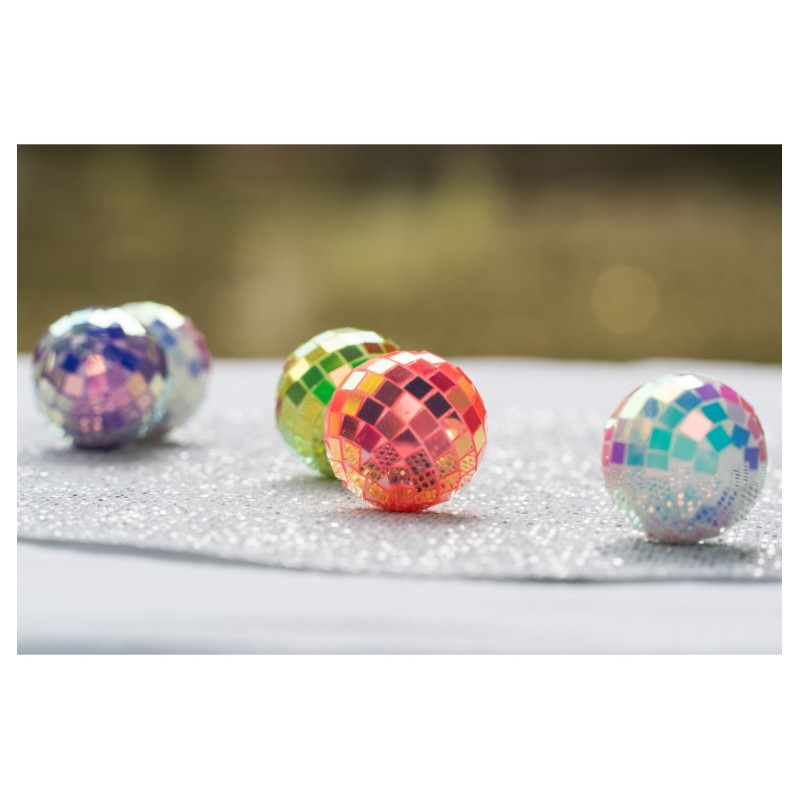 BOITE 10 BOULES A FACETTES COLORIS IRISE ASSORTIS DIA 4CM
