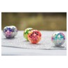 BOITE 10 BOULES A FACETTES COLORIS IRISE ASSORTIS DIA 4CM