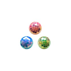 BOITE 10 BOULES A FACETTES COLORIS IRISE ASSORTIS DIA 4CM