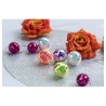 BOITE 10 BOULES A FACETTES COLORIS IRISE ASSORTIS DIA 4CM