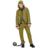 DEGUISEMENT PRISONNIER DALTON NOIR RAYE JAUNE ENFANT TAILLE 158