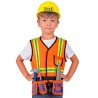 DEGUISEMENT ENFANT OUVRIER DE CHANTIER GILET CASQUE ET OUTILS