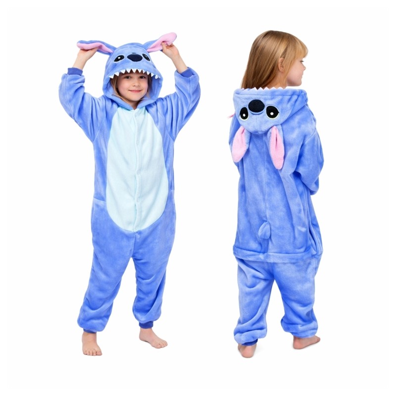 DEGUISEMENT STITCH ALIEN CREATURE BLEUE KIGURUMI TAILLE 110