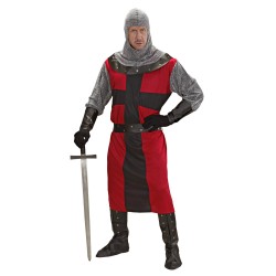 DEGUISEMENT CHEVALIER CROISE NOIR ROUGE TAILLE S
