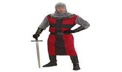 DEGUISEMENT CHEVALIER CROISE NOIR ROUGE TAILLE XXXL