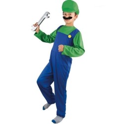 DEGUISEMENT PLOMBIER VERT LUIGI TAILLE 140-160 CM 