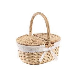 PANIER PIQUE NIQUE EN OSIER 28CM X 20CM X 26CM