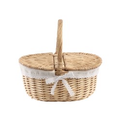 PANIER PIQUE NIQUE EN OSIER 28CM X 20CM X 26CM