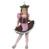 DEGUISEMENT TYROLIENNE COURTE ROSE ET MARRON ROBE + TABLIER TAILLE 116