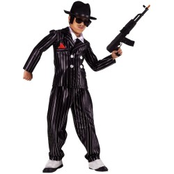 DEGUISEMENT GANGSTER ALL CAPONE DON VITO VESTE + PANTALON TAILLE 11-14 ANS