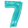 BALLON METALLIQUE CHIFFRE 7 TIFFANY HOLOGRAPHIQUE 102 CM