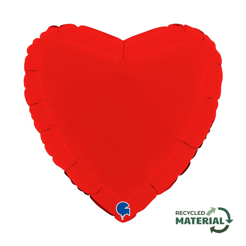BALLON METALLIQUE COEUR 46 CM MATTE RED OU ROUGE MAT