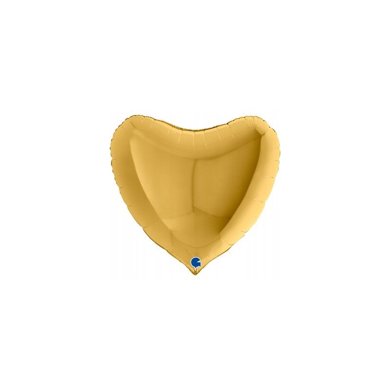 BALLON METALLIQUE COEUR 91 CM GOLD OU OR MAT
