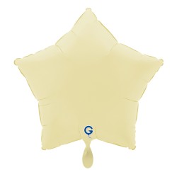 BALLON METALLIQUE ETOILE 46 CM MATTE BUTTER