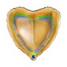 BALLON METALLIQUE COEUR 46 CM HOLOGRAPHIC GLITTER GOLD 5 OU OR