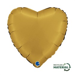 BALLON METALLIQUE COEUR 46 CM SATIN GOLD OU OR