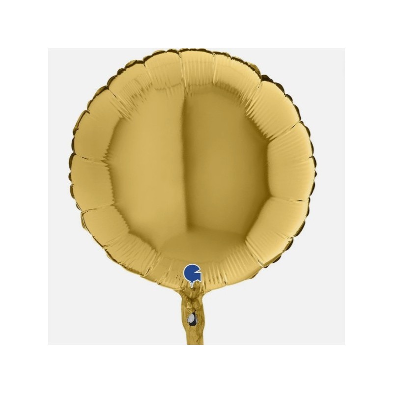 BALLON METALLIQUE ROND 46 CM GOLD 5 OU OR 5