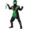 DEGUISEMENT ENFANT NINJA NOIR ET VERT TAILLE 128