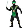DEGUISEMENT ENFANT NINJA NOIR ET VERT TAILLE 158
