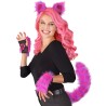 KIT ENSEMBLE DE CHAT VIOLET NEON ALICE QUEUE, SERRE-TETE OREILLE ET MITAINES