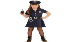 DEGUISEMENT ENFANT POLICIERE FILLE ROBE BLEUE TAILLE 158 CM 
