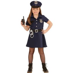 DEGUISEMENT ENFANT POLICIERE FILLE ROBE BLEUE TAILLE 158 CM 