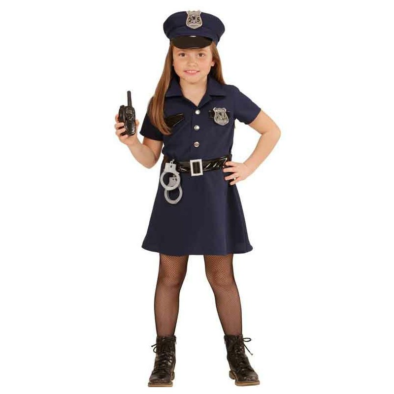 DEGUISEMENT ENFANT POLICIERE FILLE ROBE BLEUE TAILLE 158 CM 