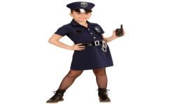 DEGUISEMENT ENFANT POLICIERE FILLE ROBE BLEUE TAILLE 158 CM 