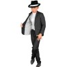 DEGUISEMENT ENFANT GANGSTER GARCON VESTE + PANTALON NOIR RAYE BLANC 14-16 ANS