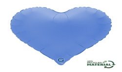 BALLON METALLIQUE SWEETIE HEART COEUR 46 CM MATTE LOTUS BLUE OU BLEU