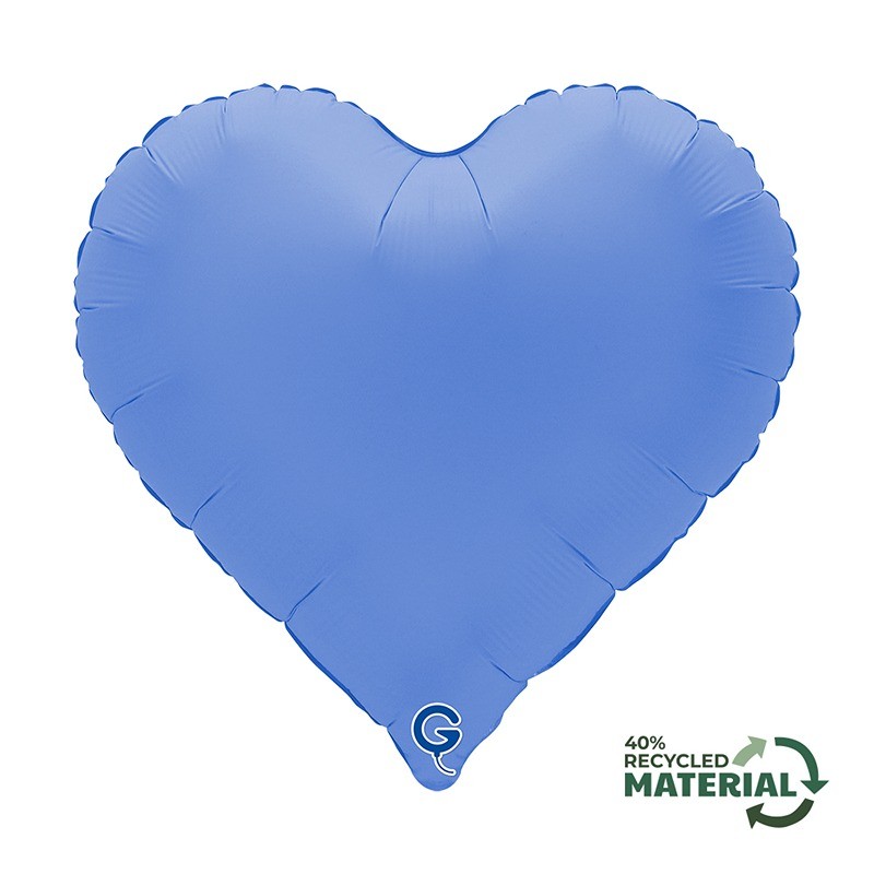 BALLON METALLIQUE SWEETIE HEART COEUR 46 CM MATTE LOTUS BLUE OU BLEU