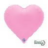 BALLON METALLIQUE SWEETIE HEART COEUR 46 CM MATTE SAKURA PINK OU ROSE