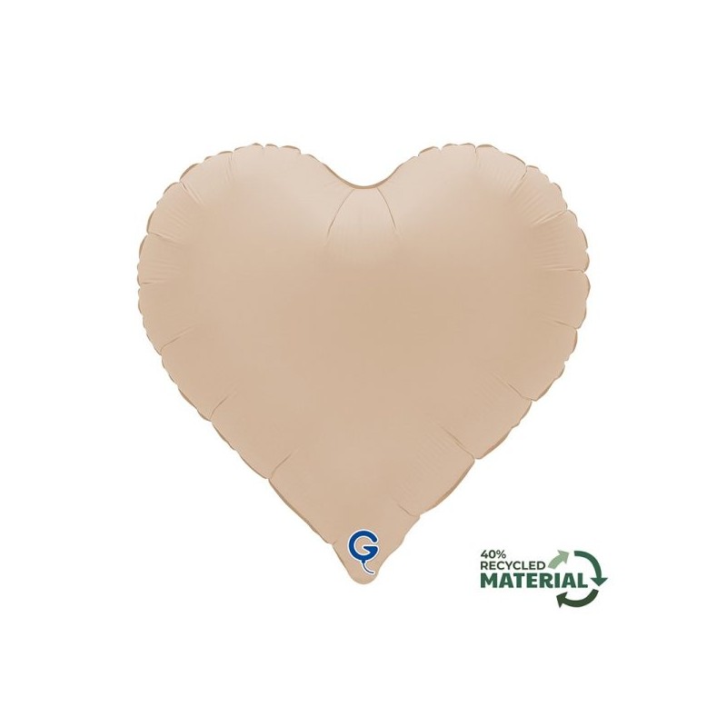 BALLON METALLIQUE SWEETIE HEART COEUR 46 CM MATTE CAPPUCCINO