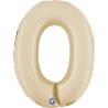 BALLON METALLIQUE CHIFFRE 0 CREME 36 CM