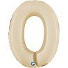 BALLON METALLIQUE CHIFFRE 0 CREME 36 CM