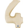 BALLON METALLIQUE CHIFFRE 4 CREME 36 CM