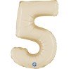 BALLON METALLIQUE CHIFFRE 5 CREME 36 CM